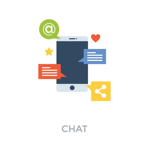 Ilustración Del Vector Chat Línea — Vector de stock