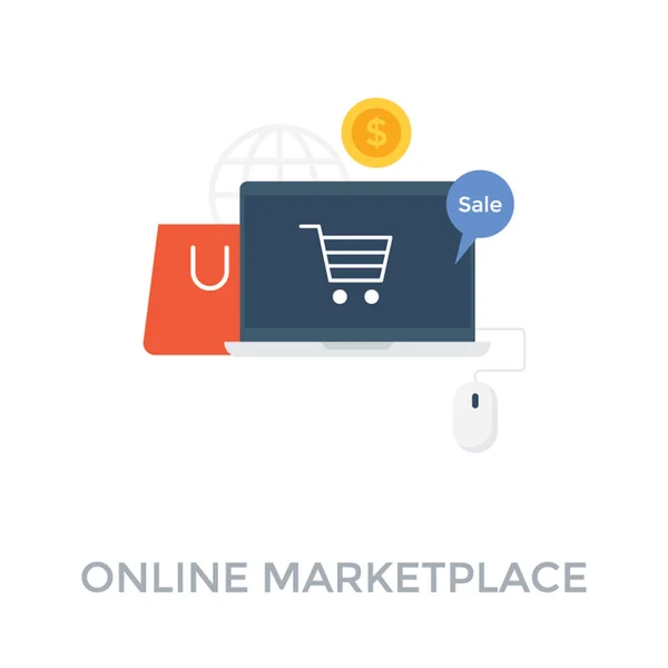Commerce Ilustracja Rynku Online — Wektor stockowy