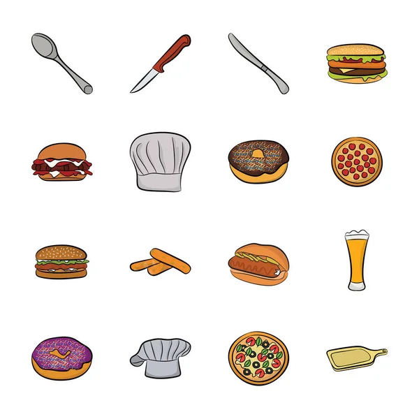 Set Food Icons Has Wide Range Food Drink Icons Which — Stock Vector