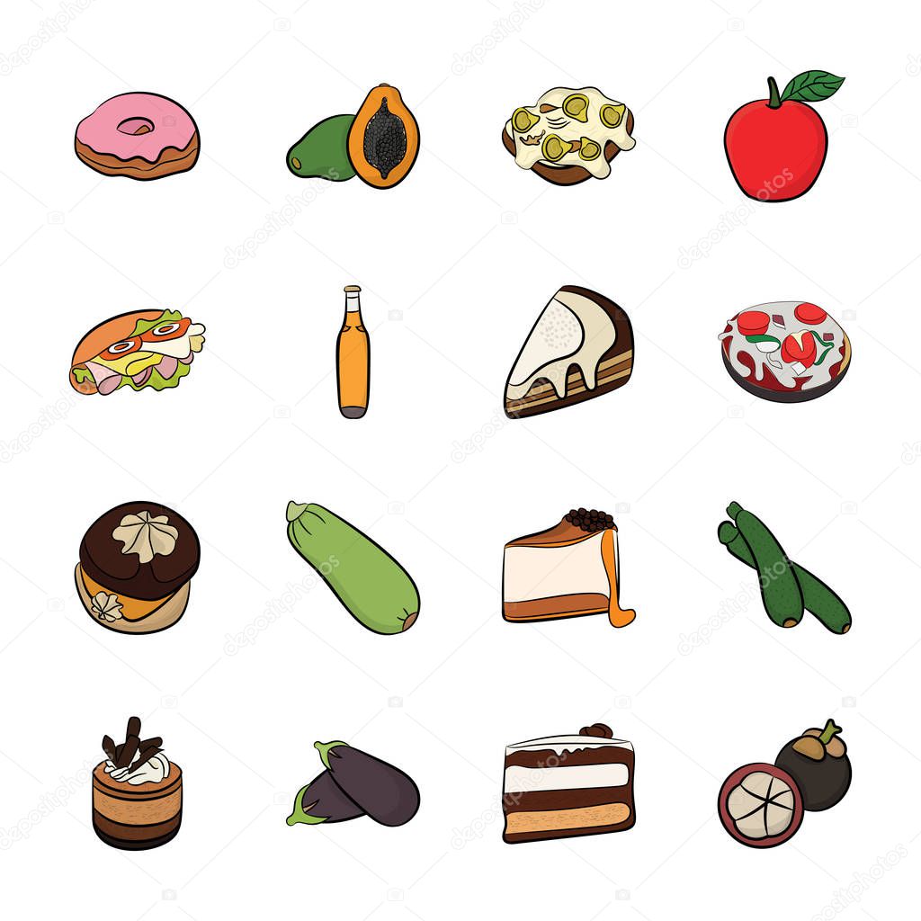 This pack has wide range of food and drink icons which are perfect to be used in food related industry. So, if your projects have subjects like food blogging, food vlogging, online food store, restaurant chain, bakeries or any other related assignme