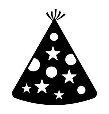 Parti şapka katı simgesi, kutlama şapka