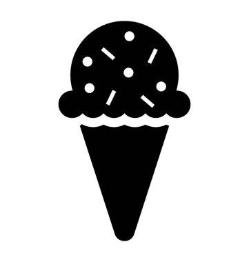 Dondurma koni katı simgesi