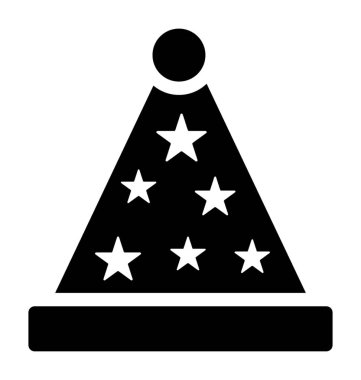 Parti şapka katı simgesi, kutlama şapka