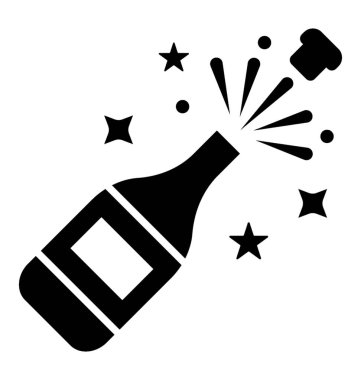 Kutlama içki glif simgesi