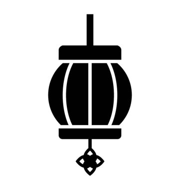 Yeni yıl dekorasyon glif simgesi için festival fener