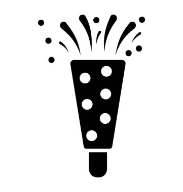 Konfeti glif simgesini gösterme kutlamalar kavramı