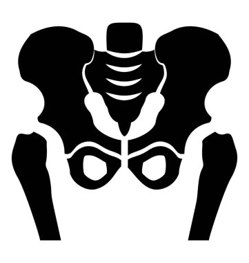 Leğen kemiği iskelet katı simgesi tasarım