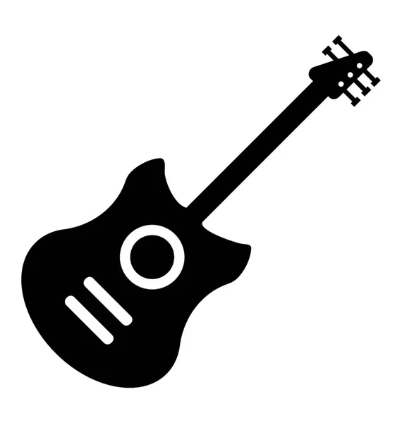 Musikinstrument Gitarre Solide Ikone — Stockvektor