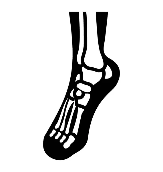 足の骨固体アイコン デザイン — ストックベクタ