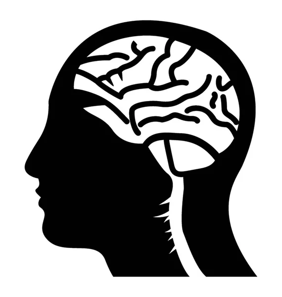 Cerebro Humano Icono Anatomía — Vector de stock