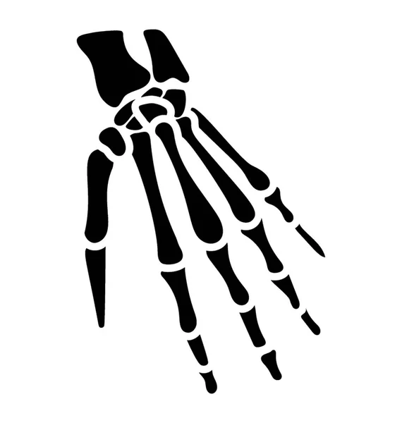 Solid Icon Design Hand Bones — Stock Vector