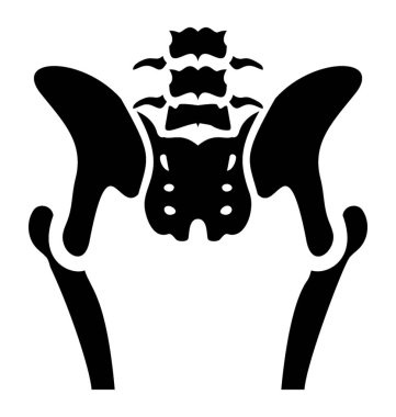 Leğen kemiği iskelet katı simgesi tasarım