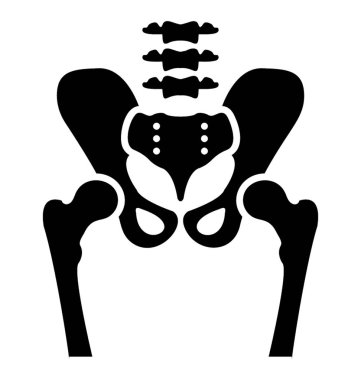 Leğen kemiği iskelet katı simgesi tasarım 