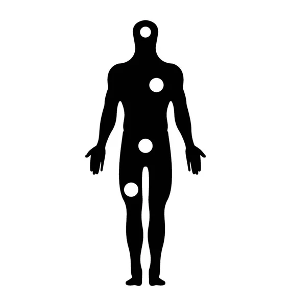 Cuerpo Humano Sólido Icono Diseño Anatomía Humana — Vector de stock