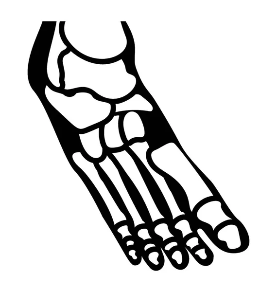 Fußknochen Solides Ikonendesign — Stockvektor