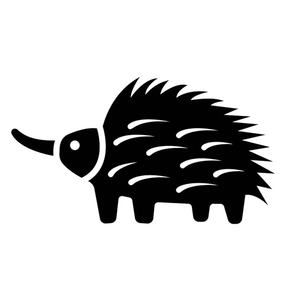Taggig Gnagare Porcupine Glyph Ikonen — Stock vektor