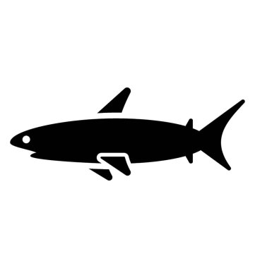 Vahşi balık, köpek balığı glif simgesi