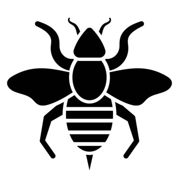 Bal arısı böcek glif simgesi tasarım 