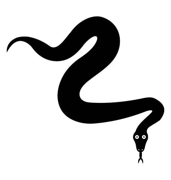 Reptile Effrayant Icône Solide Serpent — Image vectorielle