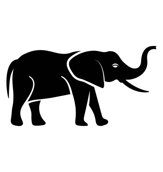 Riesiges Tier Ein Elefant Mit Rüsselsymbol — Stockvektor