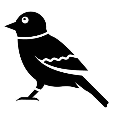 Vektör serçe glif simgesi