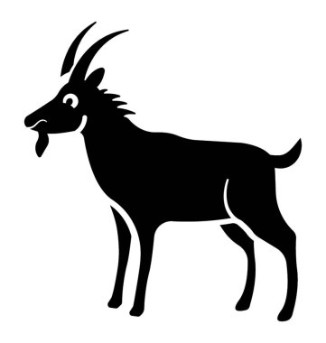 RAM keçi koyun ya da dağ keçisi glif vektör