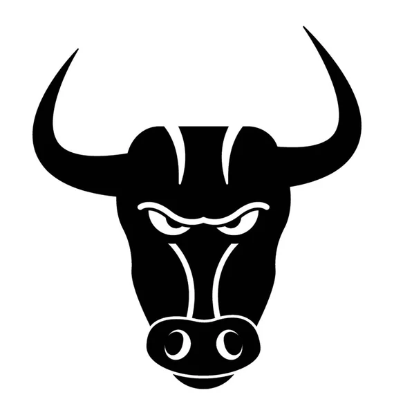 Icône Solide Bull Design — Image vectorielle