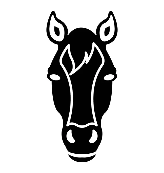 Häst Fast Ikonen Vektor — Stock vektor