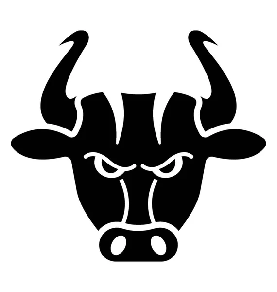 Icône Solide Bull Design — Image vectorielle