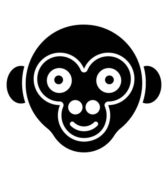 Cabeza Mono Icono Sólido — Vector de stock