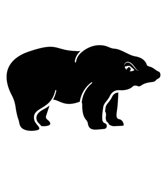 Animal Selvagem Urso Ícone Sólido — Vetor de Stock