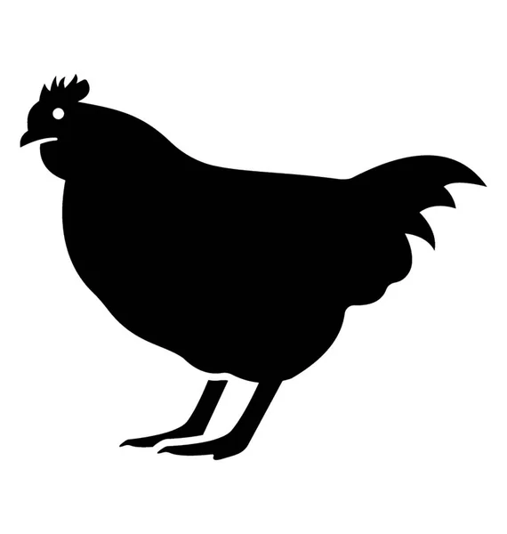 Domestic Animal Cock Glyph Icon — Stock Vector