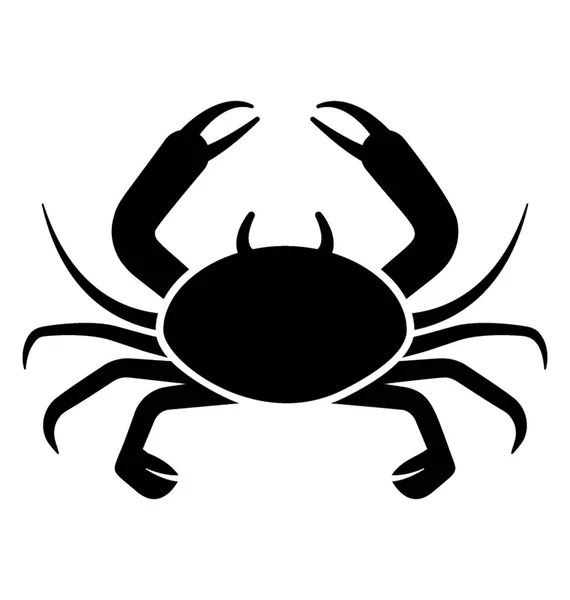 Insecto Marino Icono Sólido Cangrejo — Vector de stock