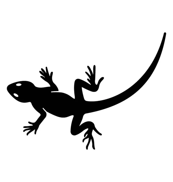 Binnenlandse Reptiel Hagedis Solide Pictogram — Stockvector