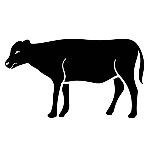 Animal Domestique Vache Icône Solide — Image vectorielle
