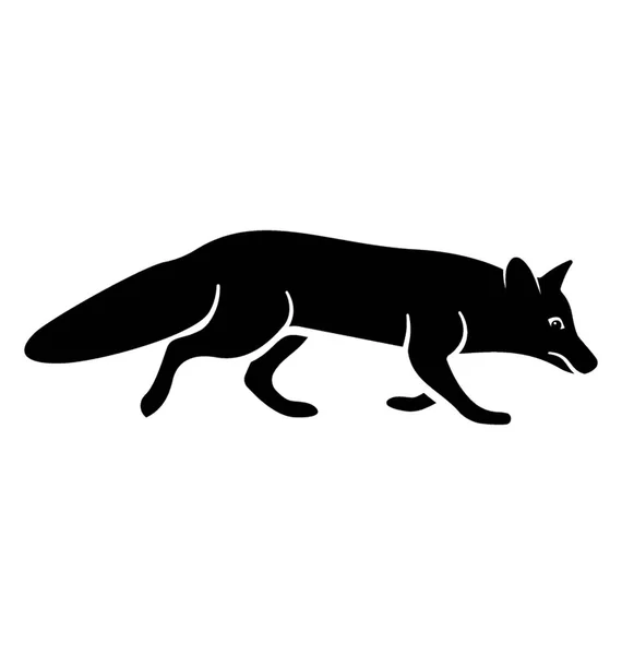 Wildlife Animal Fox Solid Icon — Stock Vector