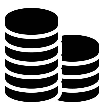 Metal paralar katı simgesi tasarım