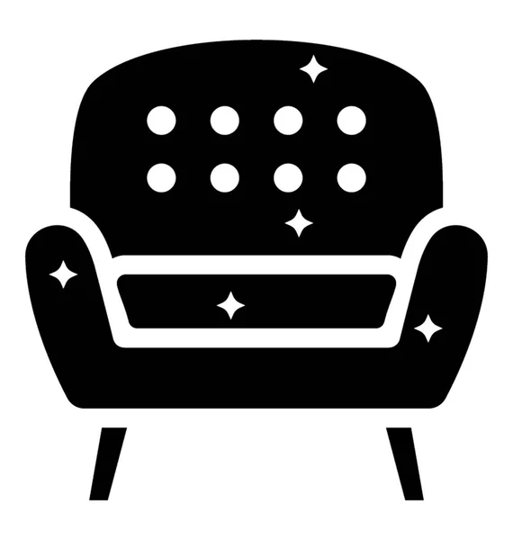 Couch Solid Icon Design — Stock Vector