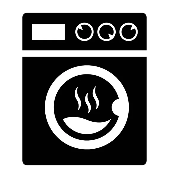 Solide Pictogram Ontwerp Van Wasmachine — Stockvector