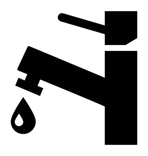 Wasser Registerkarte Solides Symbol Design — Stockvektor