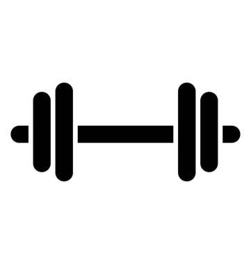Spor salonu halter katı simgesi 