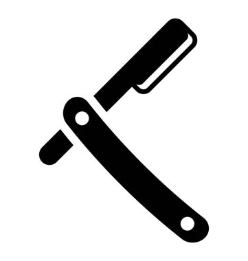 Kuaför jilet katı simgesi 