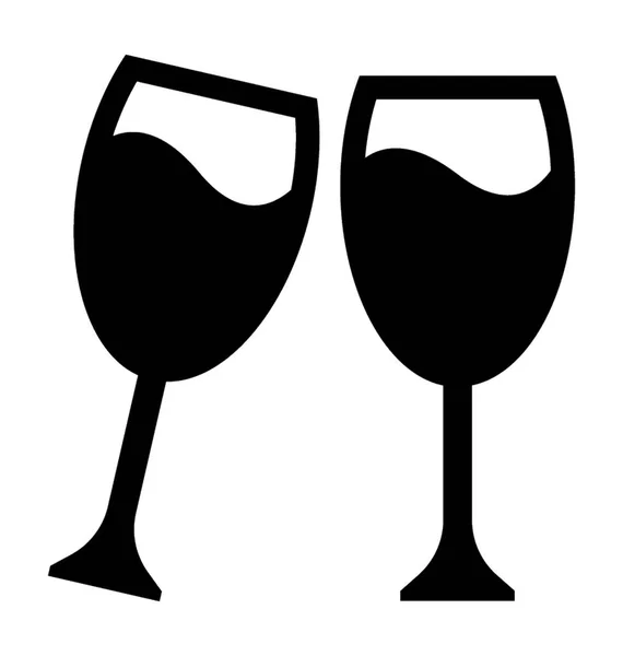 お祝いワインの固体アイコン デザイン — ストックベクタ