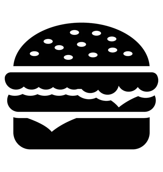 Fast Food Solide Ikone Burger — Stockvektor