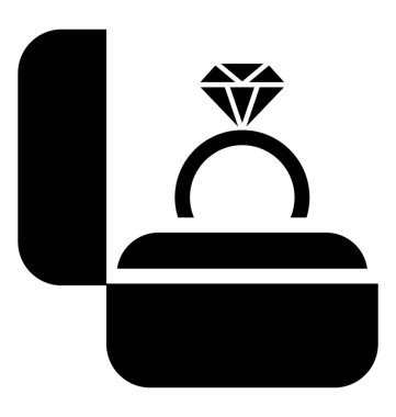 Bayanlar katı simgesi tasarım nişan yüzük 