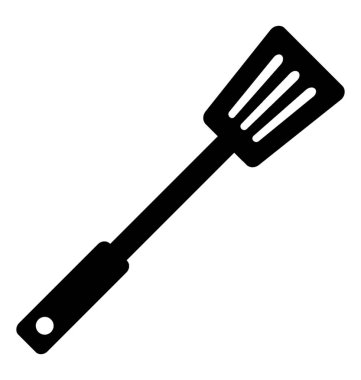 Bir oluklu kaşık katı simgesi tasarım 