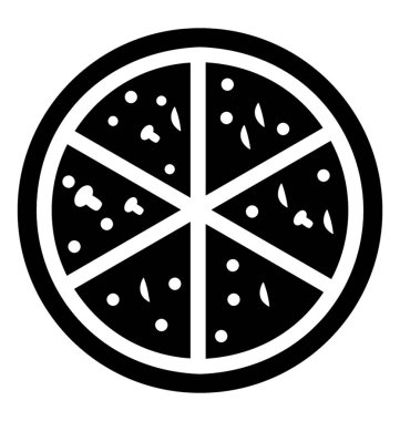 İtalyan abur cubur pizza kavramı katı iconn 