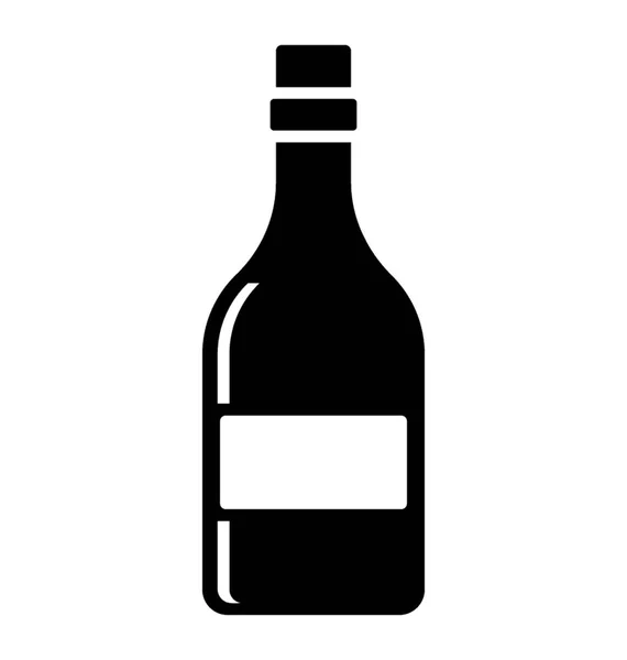 Solid Ikon Design Alkoholhaltig Dryck Vin — Stock vektor