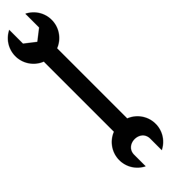 Spanner Solid Icon Design — Stock Vector