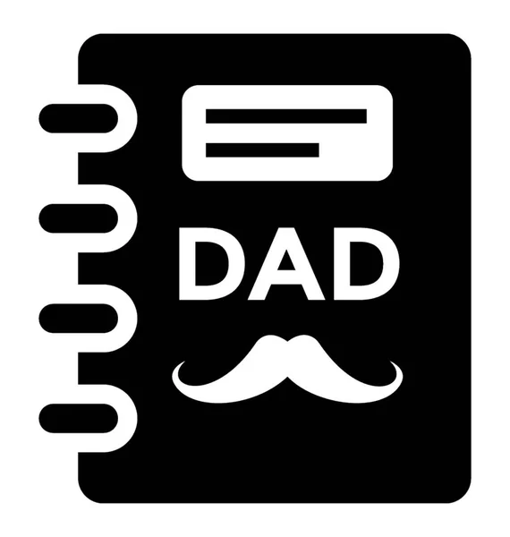 Vatertagsgeschenk Papa Buch Solide Ikone — Stockvektor